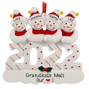 Image of 2022 Four Grandchildren Christmas Personalized Ornament