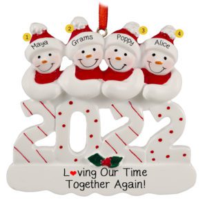 Image of Personalized 2022 Grandparents And 2 Grandkids Ornament