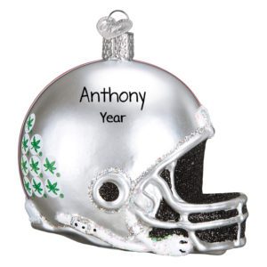 Image of Personalized Ohio State Helmet 3-D Glittered Glass Ornament