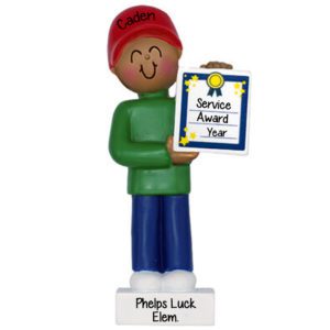 Image of Personalized MALE School Award Ornament African American