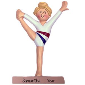 Image of Personalized FEMALE Gymnastics Ornament BLONDE