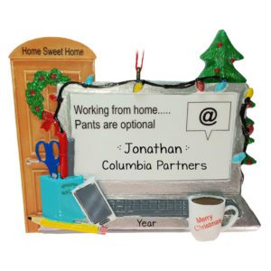 Image of Personalized Work From Home Computer And Door Ornament