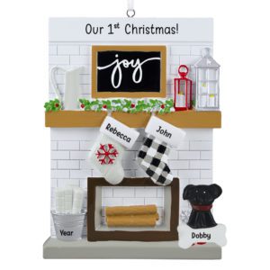 Image of Couple's 1st Christmas Together Festive Mantle And Pet Ornament