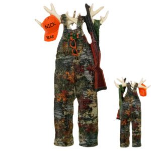 Image of Personalized Camouflage Overalls With Antlers Hunter Ornament