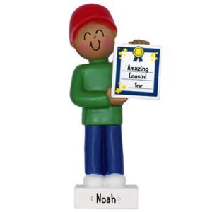Image of Personalized MALE Amazing Cousin Ornament African American