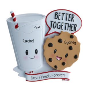 Image of Personalized Two Best Friends Cookie And Milk Ornament
