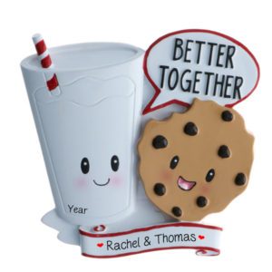 Image of Personalized Cookie And Milk Couple Better Together Ornament
