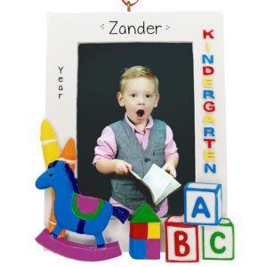 Image of Personalized Little Boy KINDERGARTEN Photo Frame School Ornament