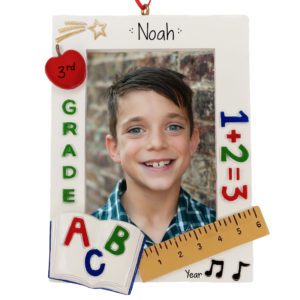 Image of Personalized 3rd Grade Colorful Photo Frame School Ornament