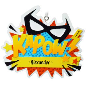 Image of Personalized Action Hero Kapow Colorful Ornament