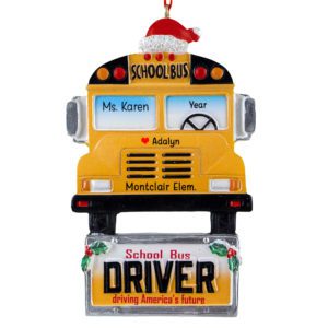 Image of Personalized School Bus Driver Special Gift Ornament