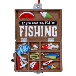 Image of Personalized Tackle Box With Colorful Lures Fishing Ornament
