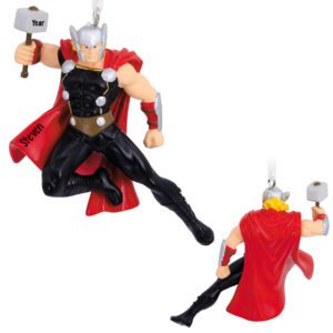 Image of Personalized THOR With Mjolnir Hammer Avengers 3-D Ornament