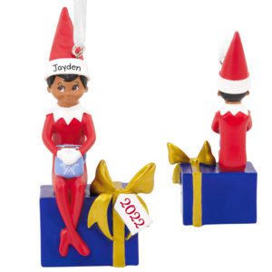 Image of Personalized 2022 Elf On The Shelf Ornament African American