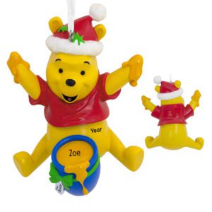 Image of Personalized Winnie The Pooh With Honey Pot 3-D Ornament