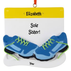 Image of Personalized Sole Sister BLUE Running Shoes Ornament