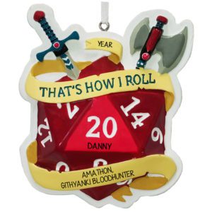 Image of Personalized Dungeons And Dragons 20-Sided RPG Dice  Ornament