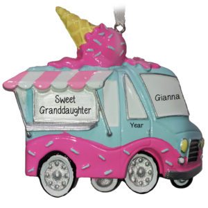 Image of Personalized Sweetest Granddaughter Ice-cream Truck Ornament