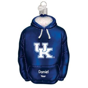 Image of University Of Kentucky Hoodie Personalized GLASS Ornament