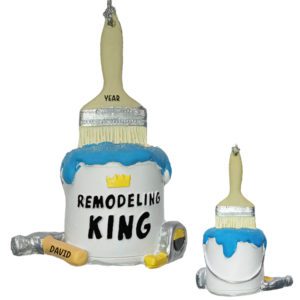 Image of Personalized DIY Remodeling KING Paint Can Ornament BLUE