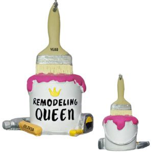 Image of Personalized DIY Remodeling QUEEN Paint Can Ornament PINK