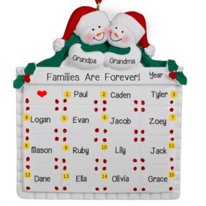 Image of 15 Names + Snow Couple On Quilt Holiday Ornament