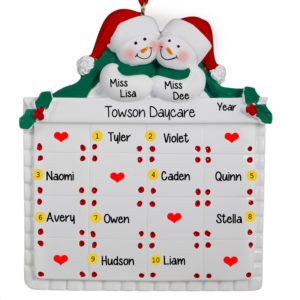Image of Preschool Teachers With 10 Kids Christmas Quilt Ornament