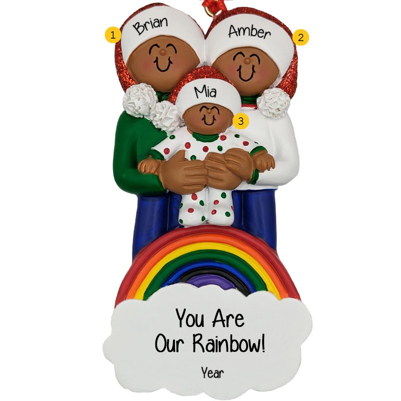 Personalized Baby And Parents African American Ornament - Personalized ...