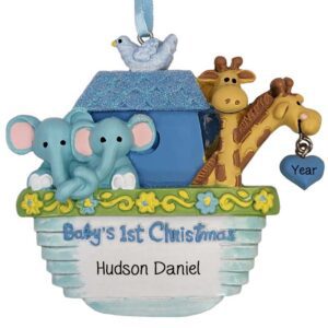 BOY'S 1st Christmas Noah's Ark Personalized Ornament