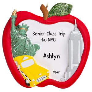 Personalized School Trip To New York City Glittered Ornament