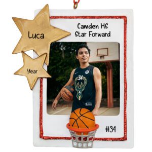 Basketball Player With Position Photo Frame Personalized Ornament