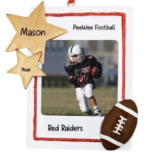 FOOTBALL Player Photo Frame Personalized Ornament