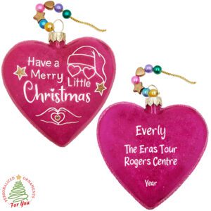 Pop Star Concert Memento GLASS Heart With Friendship Beads 3-D Ornament