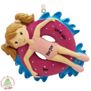 Personalized Adorable GIRL Floating In Tube Ornament