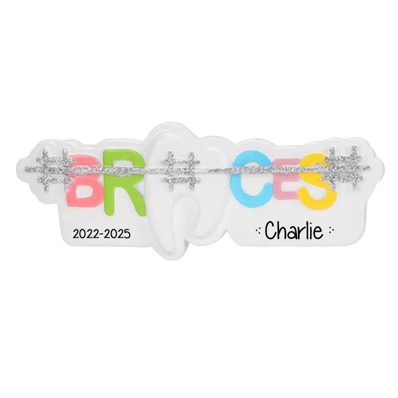 Braces Colorful Glittered Years On Keepsake Personalized Ornament