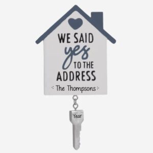 Family's New Home Dangling Key Personalized Ornament