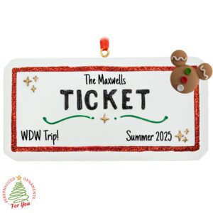 Theme Park Vacation Admission Ticket Souvenir Ornament