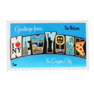 Personalized NEW YORK Colorful Postcard Souvenir Ornament