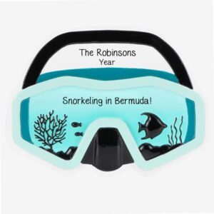 Personalized Snorkeling Adventure Underwater Scene Goggles Ornament
