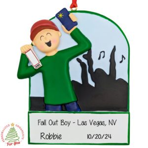 MALE Concert Souvenir With Phone And Ticket Personalized Ornament