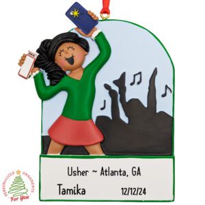 Personalized FEMALE Concert Souvenir Ornament African American