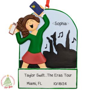 FEMALE Concert Souvenir Personalized Ornament BRUNETTE