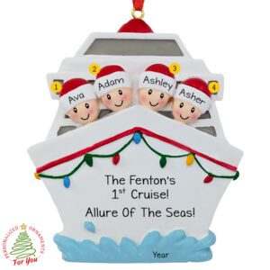 Personalized Family Of 4 1st Cruise Together Keepsake Ornament