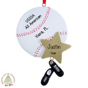 BASEBALL Special Tournament Experience Dangling Cleats Ornament WHITE