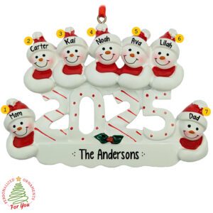 Personalized 2025 Family Of 7 Christmas Keepsake Ornament