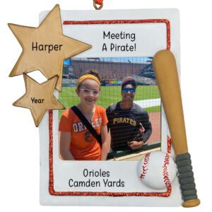 Baseball Game Experience Photo Frame Personalized Ornament
