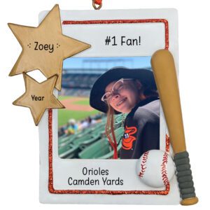 Awesome Baseball Fan Photo Frame Personalized Ornament