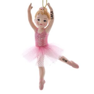 Personalized Fully Dimensional Ballerina With Tulle Skirt Ornament BLONDE