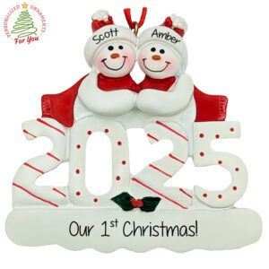 Personalized Couples' First Christmas Together 2025 Keepsake Ornament