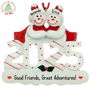 Personalized Good Friends And Great Adventures 2025 Friendship Ornament